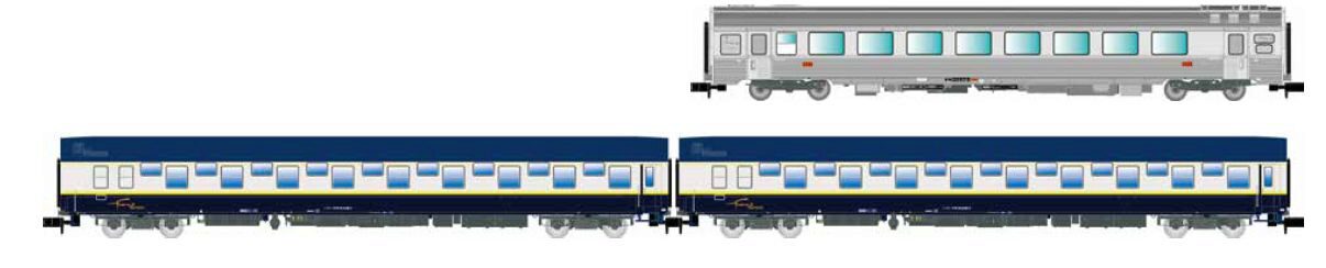 Arnold HN4474 SNCF Train Expo 3-teil. Set 2x T2 Schlafwagen + Barwagen  Ep. VI